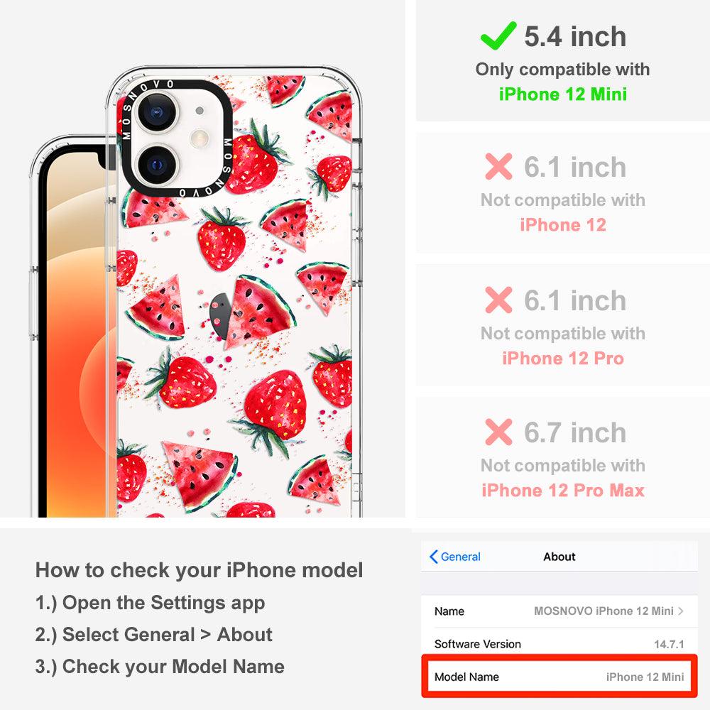 Watermelon Strawberry Phone Case - iPhone 12 Mini Case - MOSNOVO