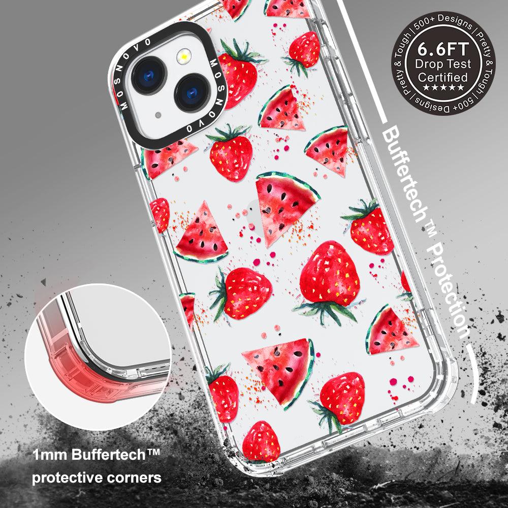 Watermelon and Strawberry Phone Case - iPhone 13 Mini Case - MOSNOVO