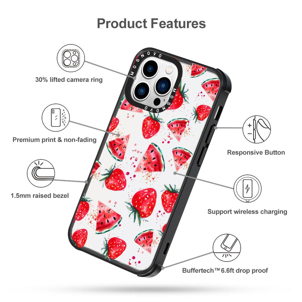 Watermelon and Strawberry Phone Case - iPhone 13 Pro Case - MOSNOVO