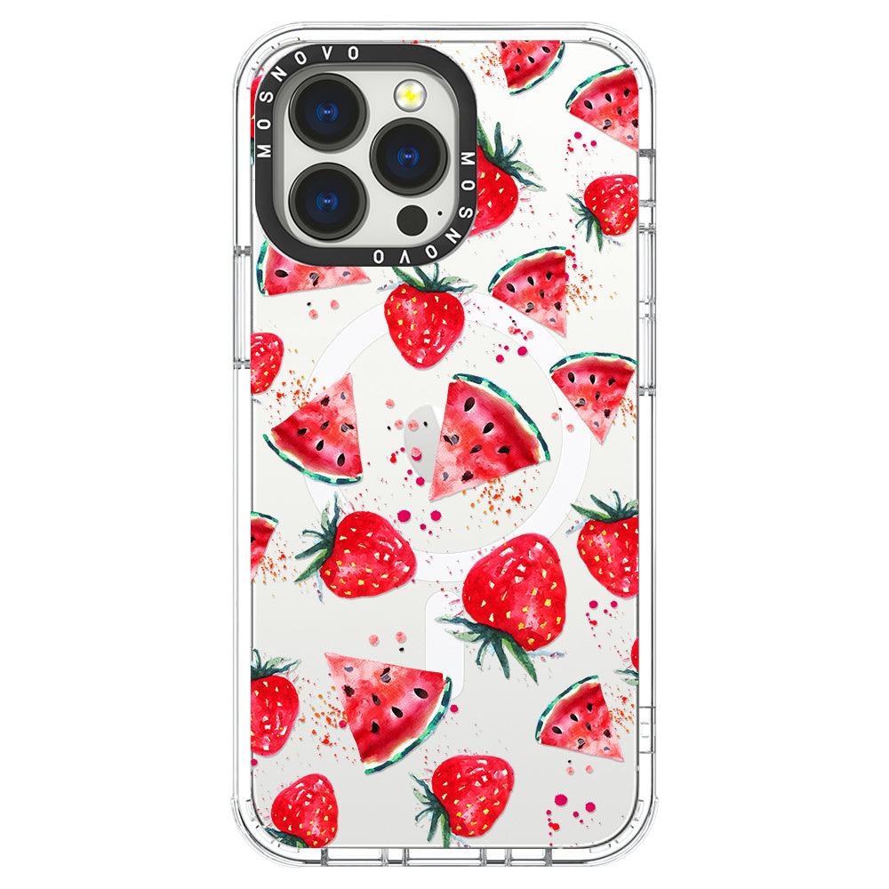 Watermelon and Strawberry Phone Case - iPhone 13 Pro Case - MOSNOVO