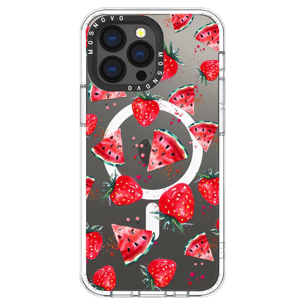 Watermelon and Strawberry Phone Case - iPhone 13 Pro Case - MOSNOVO