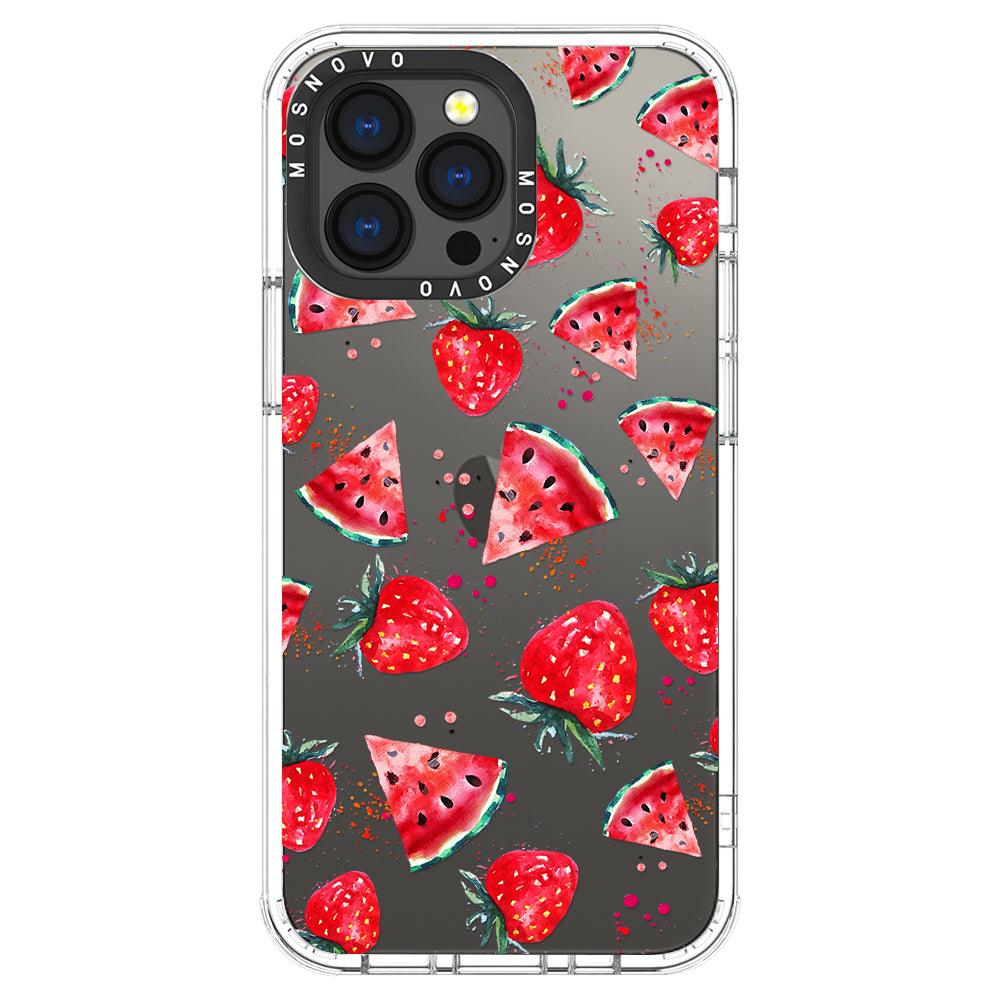 Watermelon and Strawberry Phone Case - iPhone 13 Pro Case - MOSNOVO