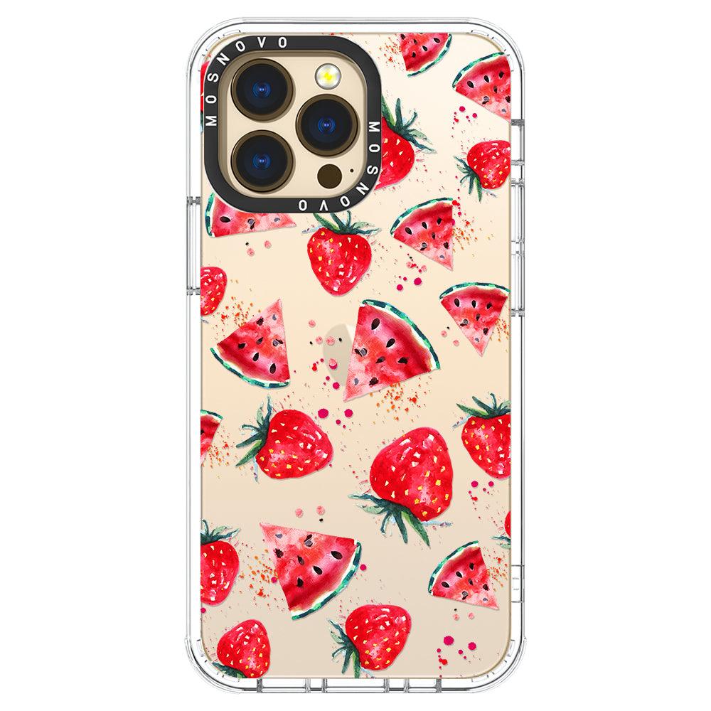 Watermelon and Strawberry Phone Case - iPhone 13 Pro Case - MOSNOVO