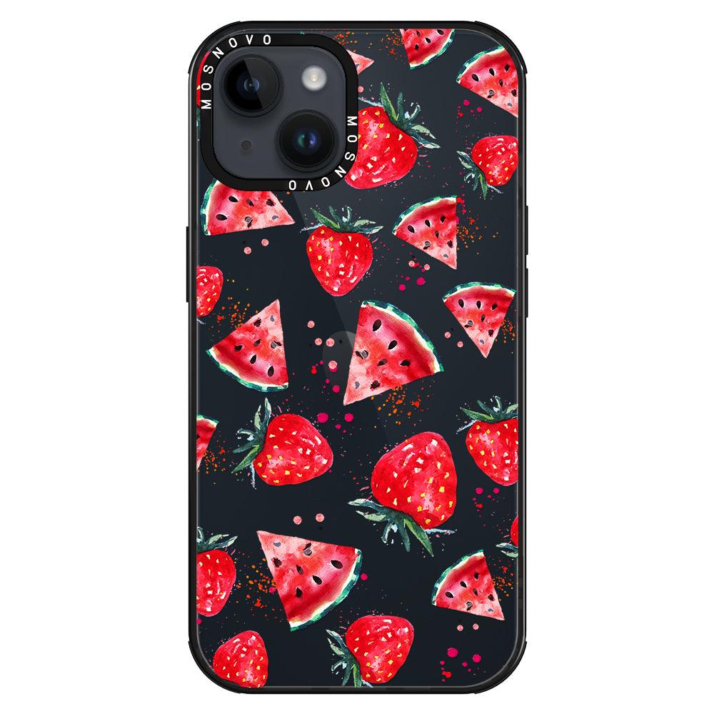 Watermelon and Strawberry Phone Case - iPhone 14 Plus Case - MOSNOVO