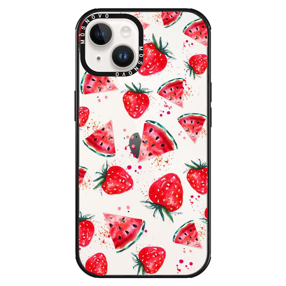 Watermelon and Strawberry Phone Case - iPhone 14 Plus Case - MOSNOVO