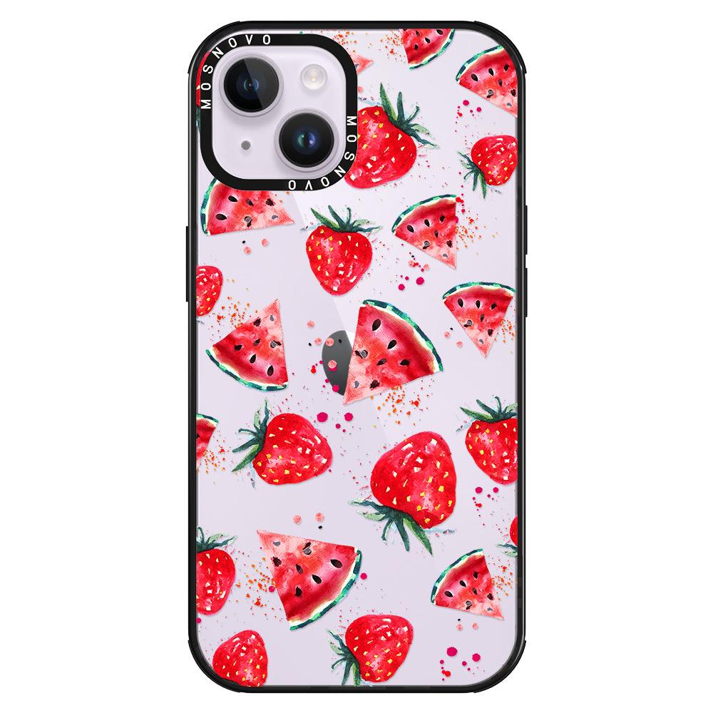 Watermelon and Strawberry Phone Case - iPhone 14 Plus Case - MOSNOVO