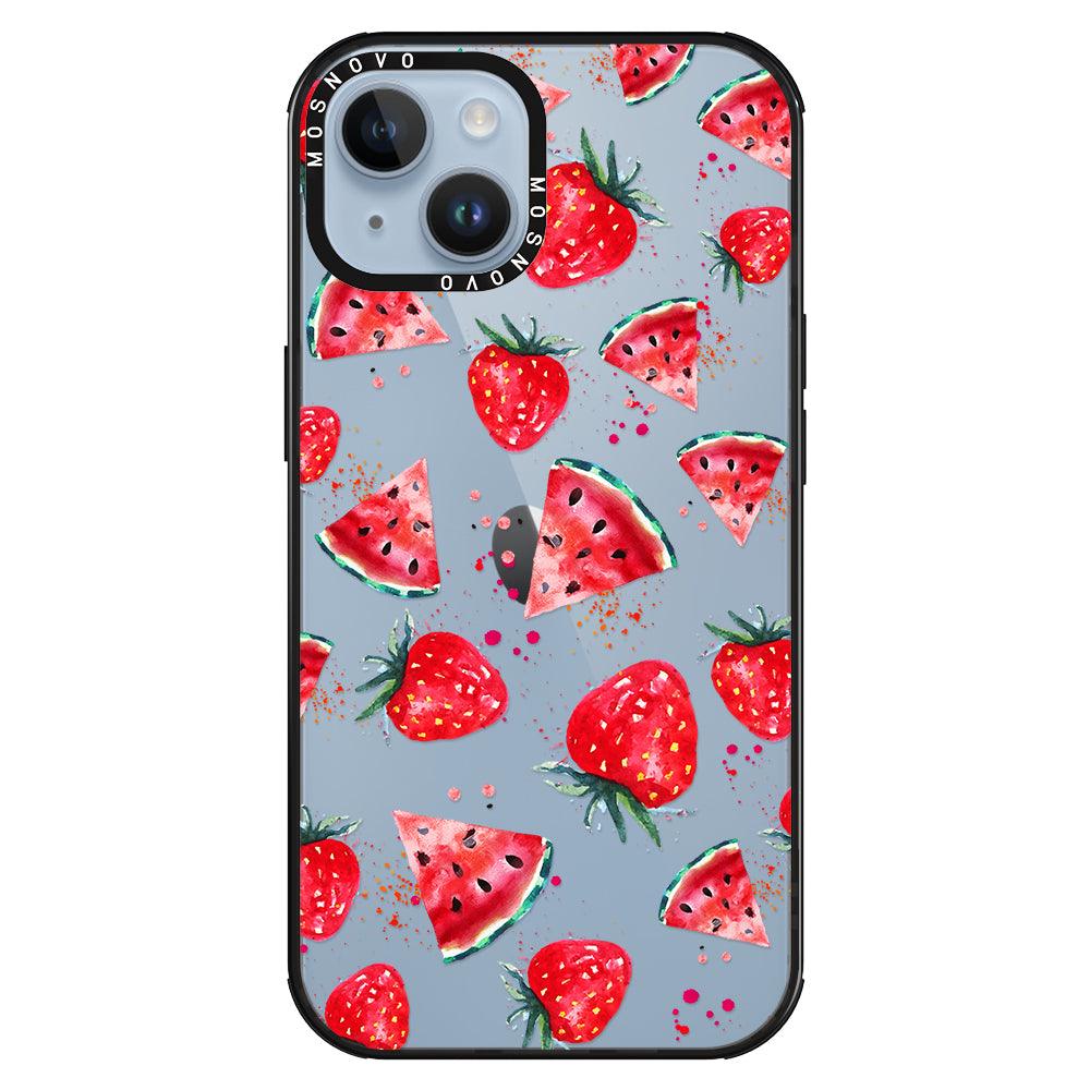 Watermelon and Strawberry Phone Case - iPhone 14 Plus Case - MOSNOVO