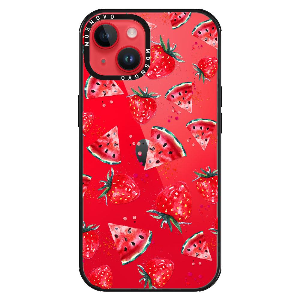 Watermelon and Strawberry Phone Case - iPhone 14 Plus Case - MOSNOVO