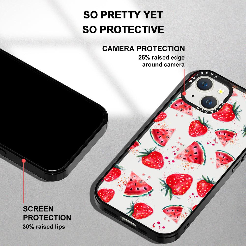 Watermelon and Strawberry Phone Case - iPhone 14 Plus Case - MOSNOVO