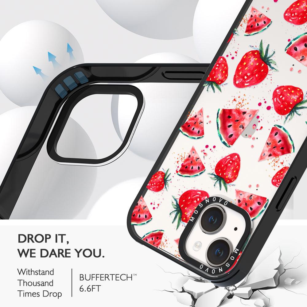 Watermelon and Strawberry Phone Case - iPhone 14 Plus Case - MOSNOVO