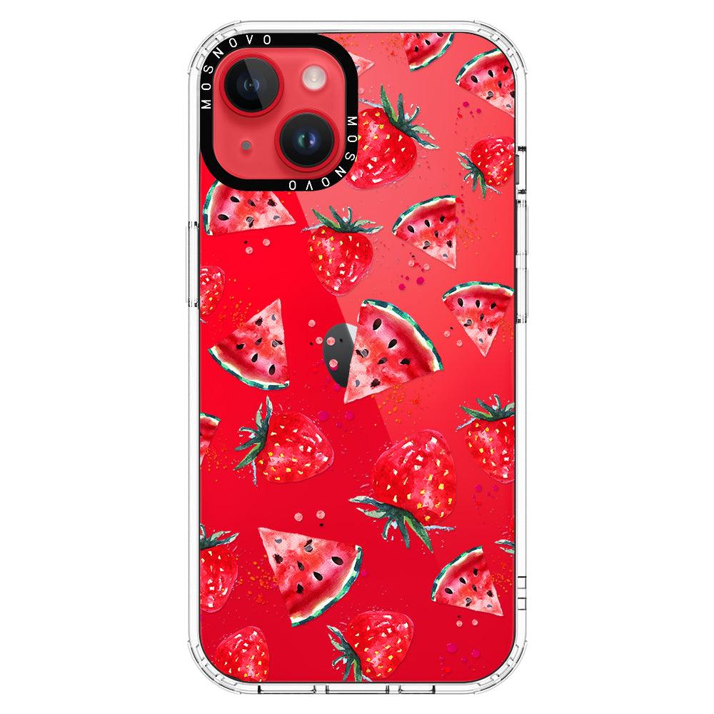 Watermelon and Strawberry Phone Case - iPhone 14 Plus Case - MOSNOVO