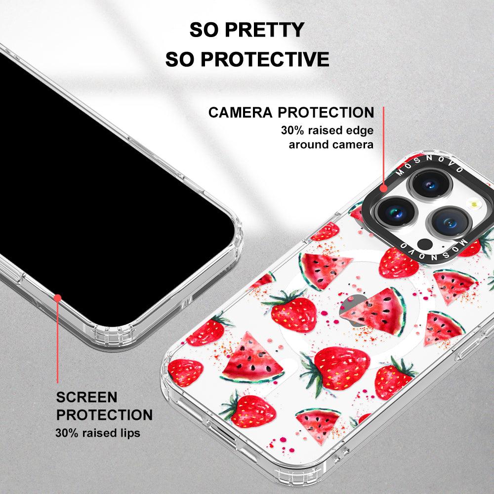 Watermelon and Strawberry Phone Case - iPhone 14 Pro Case - MOSNOVO