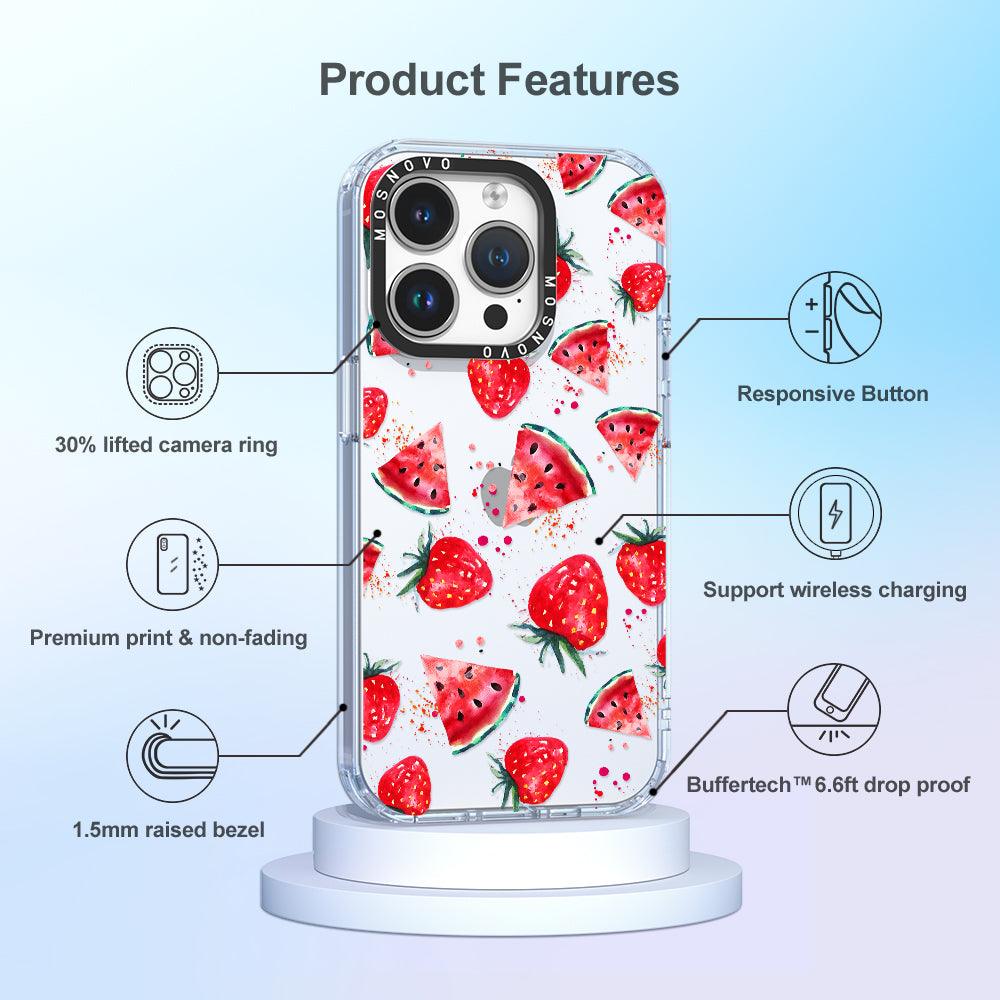 Watermelon and Strawberry Phone Case - iPhone 14 Pro Case - MOSNOVO