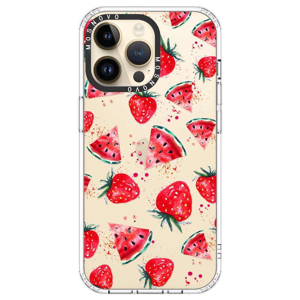 Watermelon and Strawberry Phone Case - iPhone 14 Pro Max Case - MOSNOVO