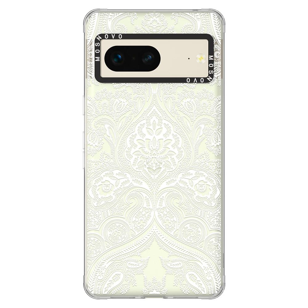 White Damask Phone Case - Google Pixel 7 Case - MOSNOVO