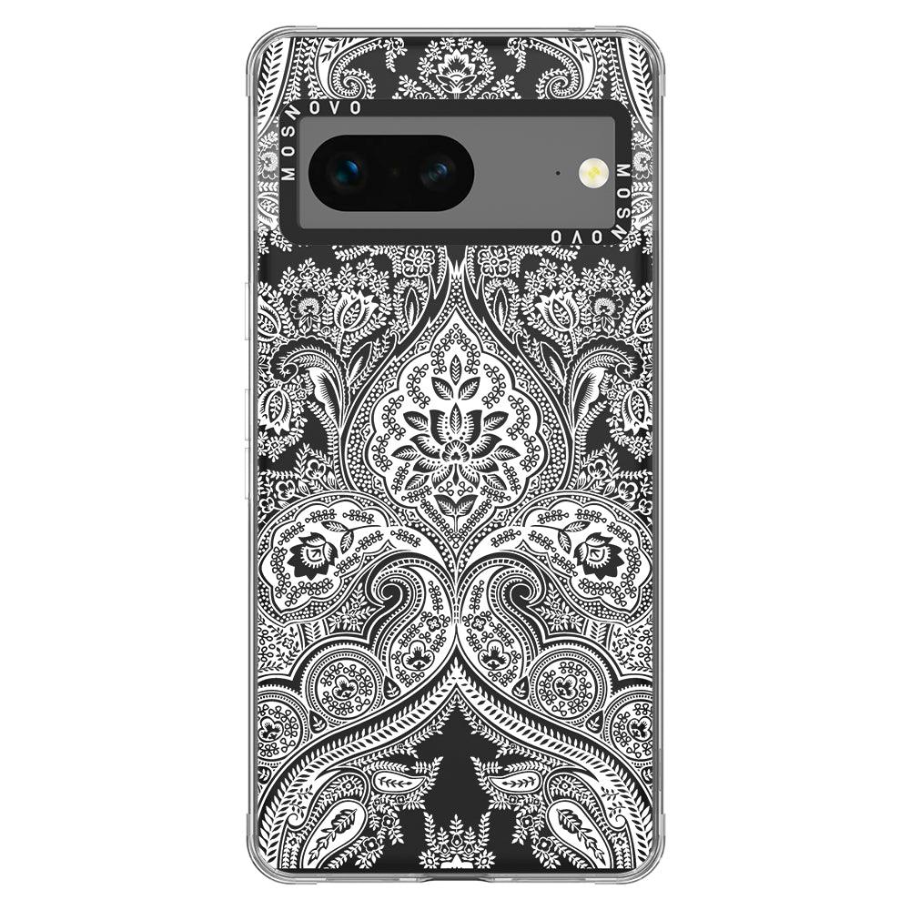 White Damask Phone Case - Google Pixel 7 Case - MOSNOVO