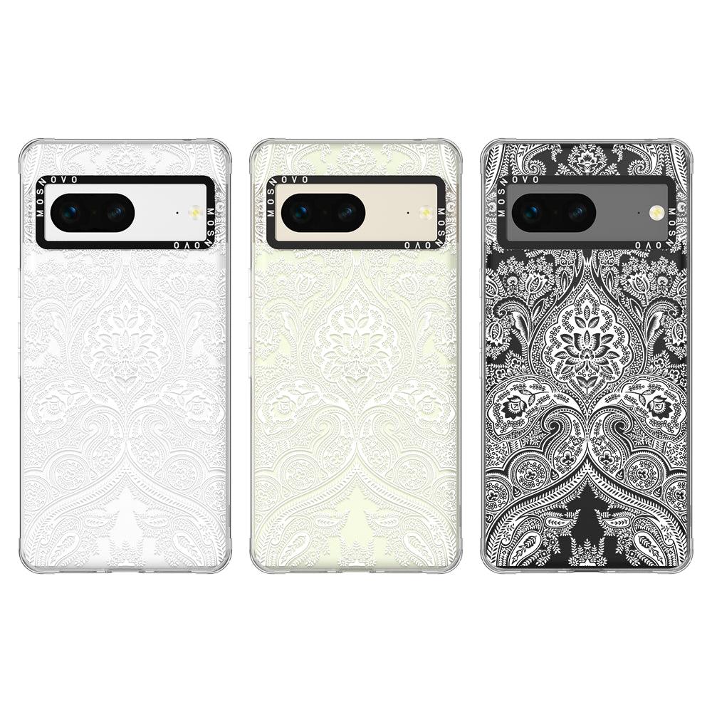 White Damask Phone Case - Google Pixel 7 Case - MOSNOVO