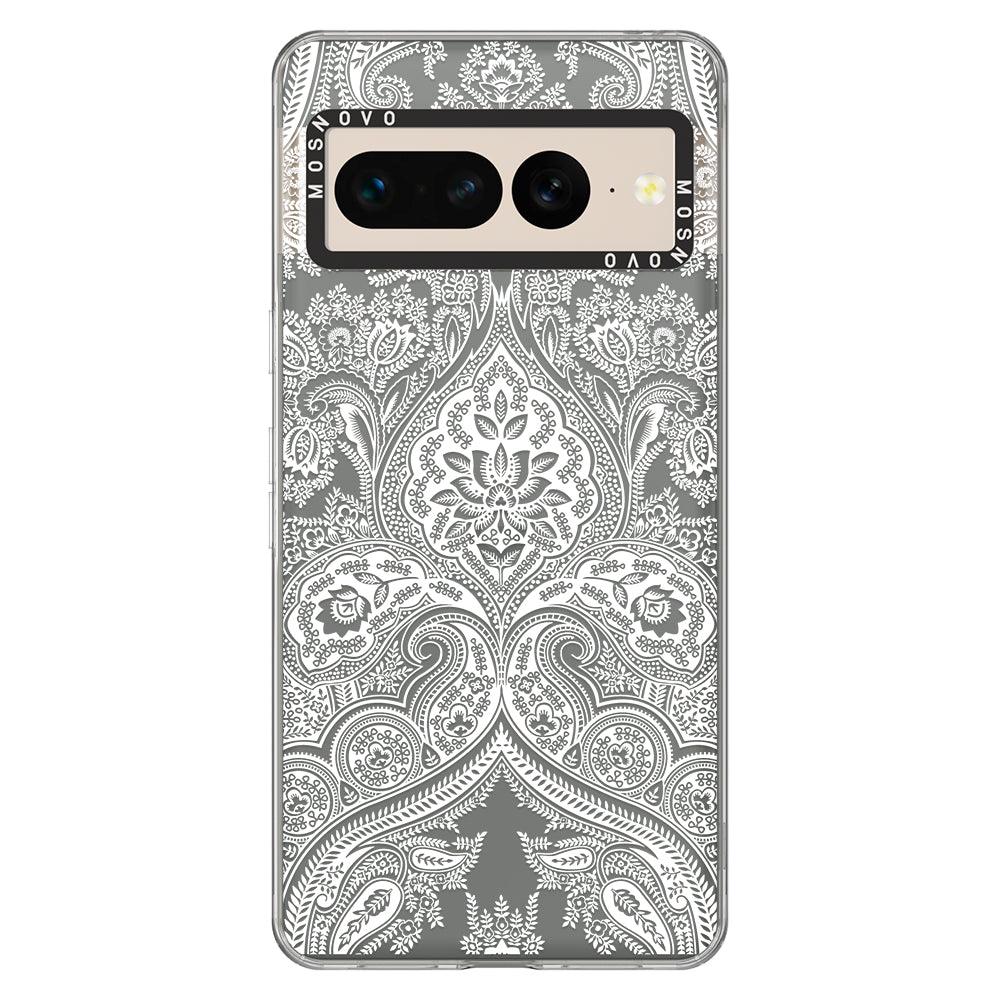 White Damask Phone Case - Google Pixel 7 Pro Case - MOSNOVO