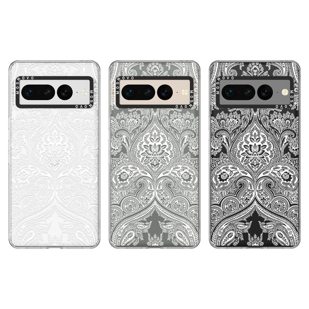 White Damask Phone Case - Google Pixel 7 Pro Case - MOSNOVO