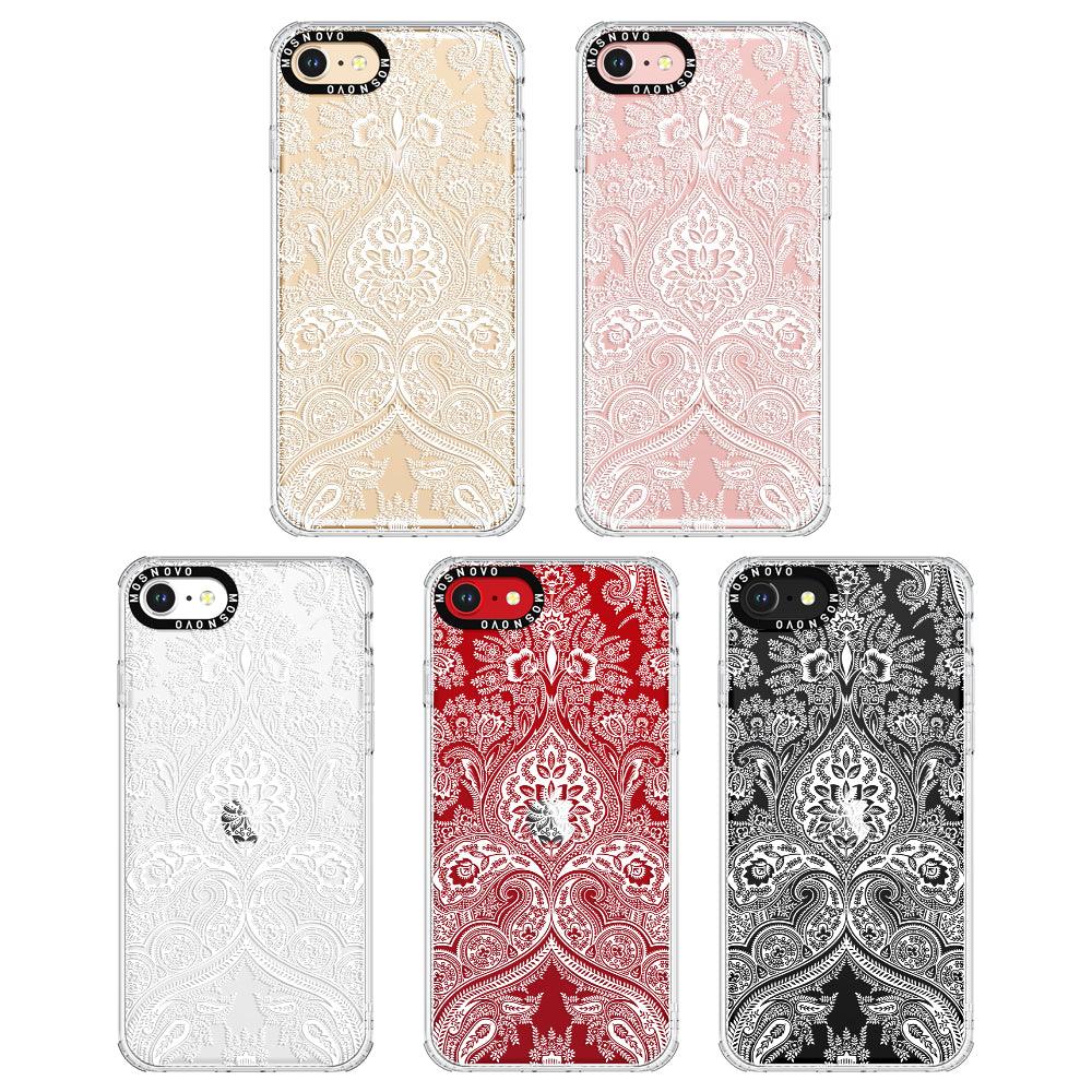 White Damask Phone Case - iPhone 7 Case - MOSNOVO