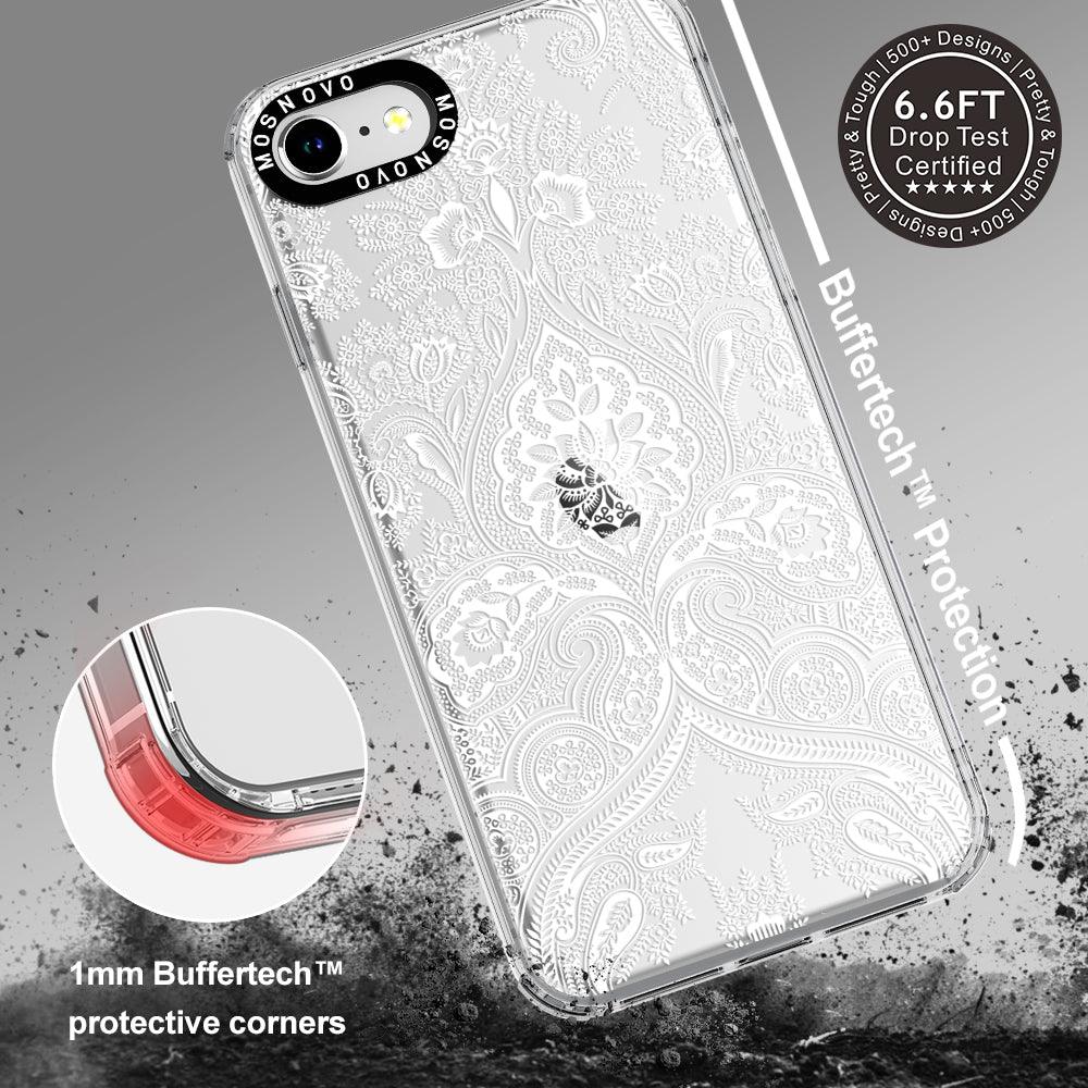 White Damask Phone Case - iPhone 7 Case - MOSNOVO