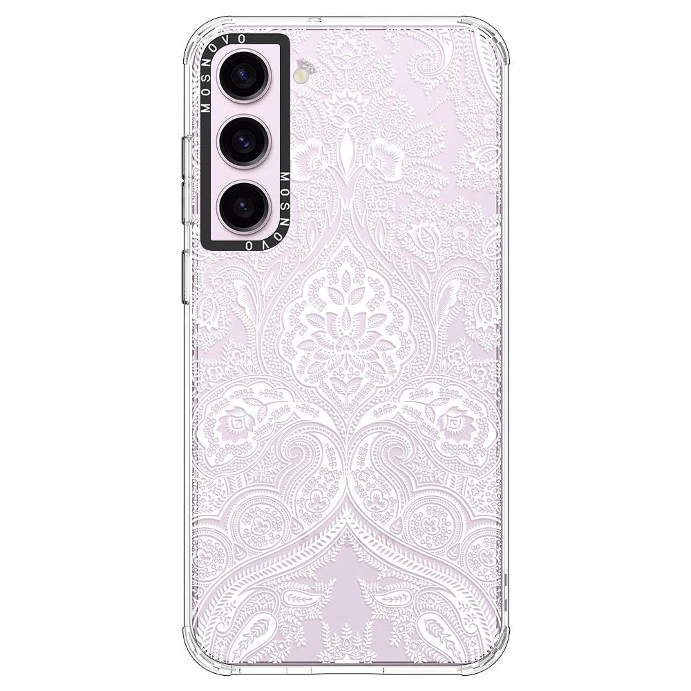 White Damask Phone Case - Samsung Galaxy S23 Plus Case - MOSNOVO