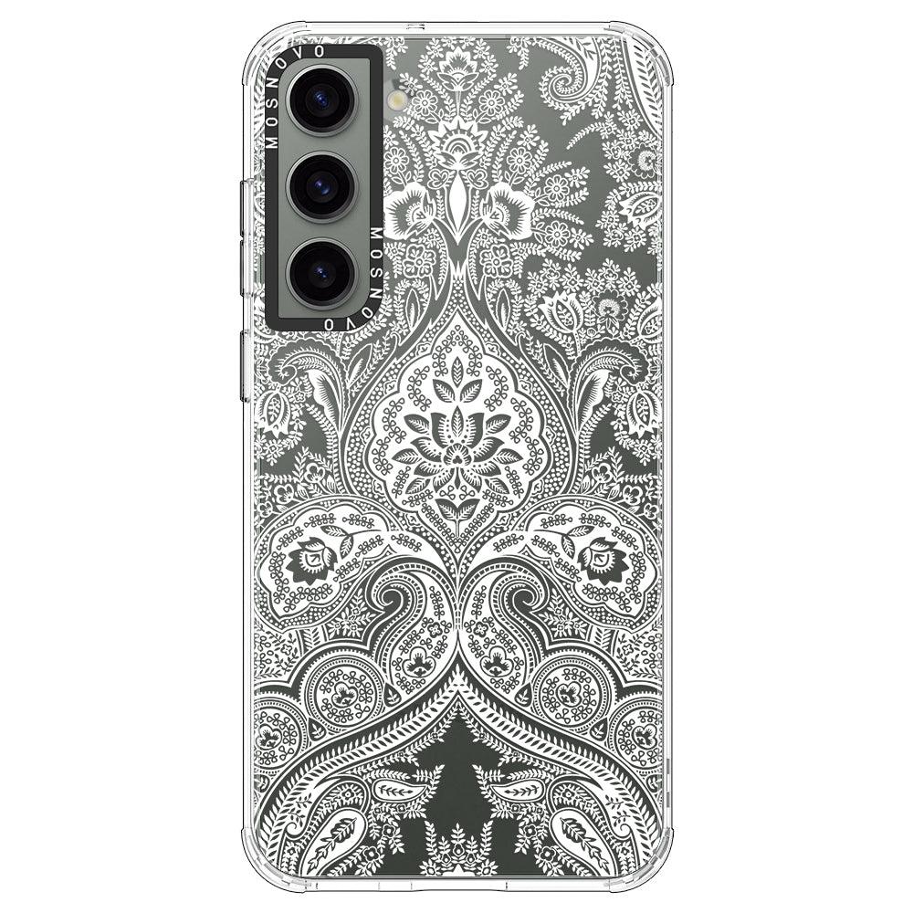 White Damask Phone Case - Samsung Galaxy S23 Plus Case - MOSNOVO