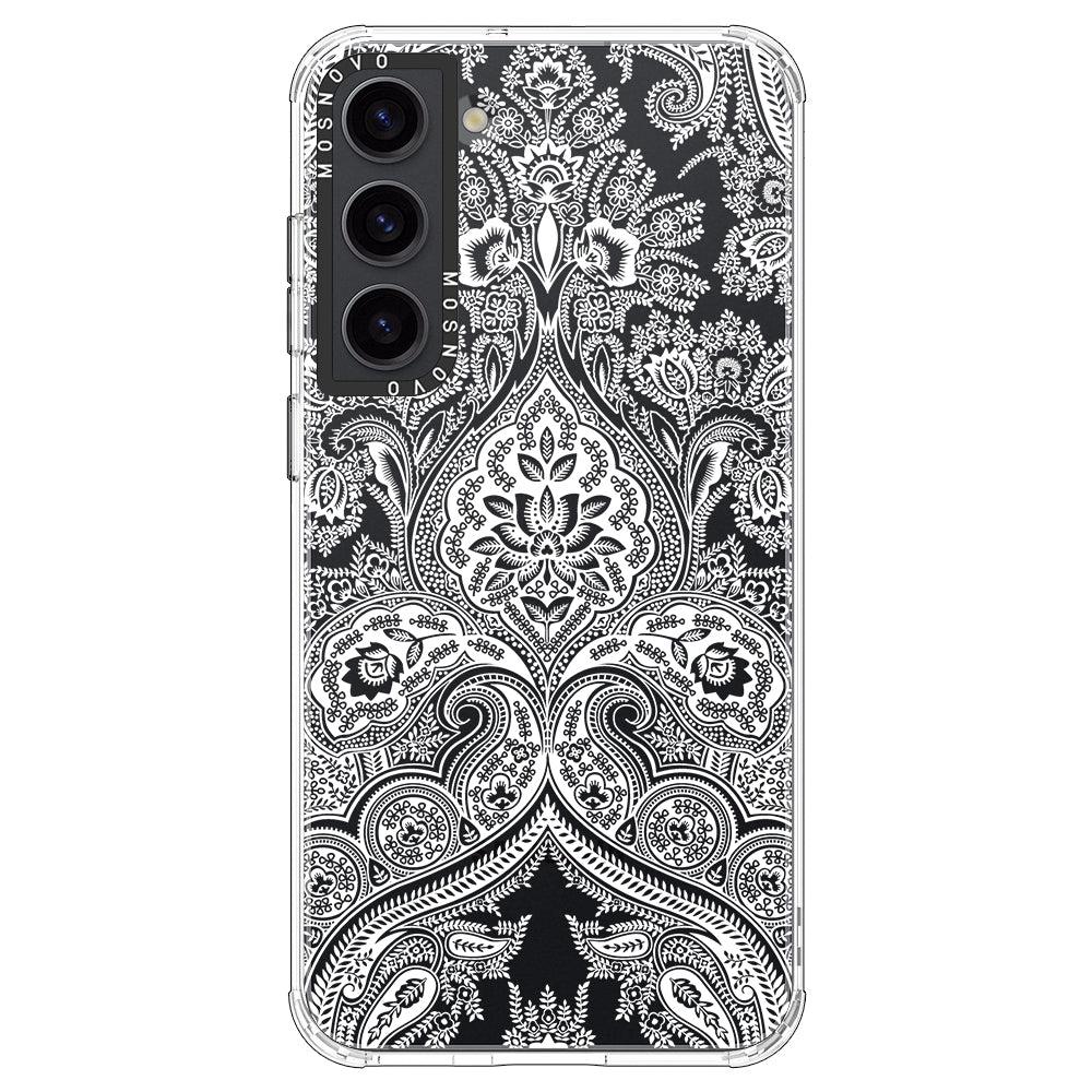 White Damask Phone Case - Samsung Galaxy S23 Plus Case - MOSNOVO