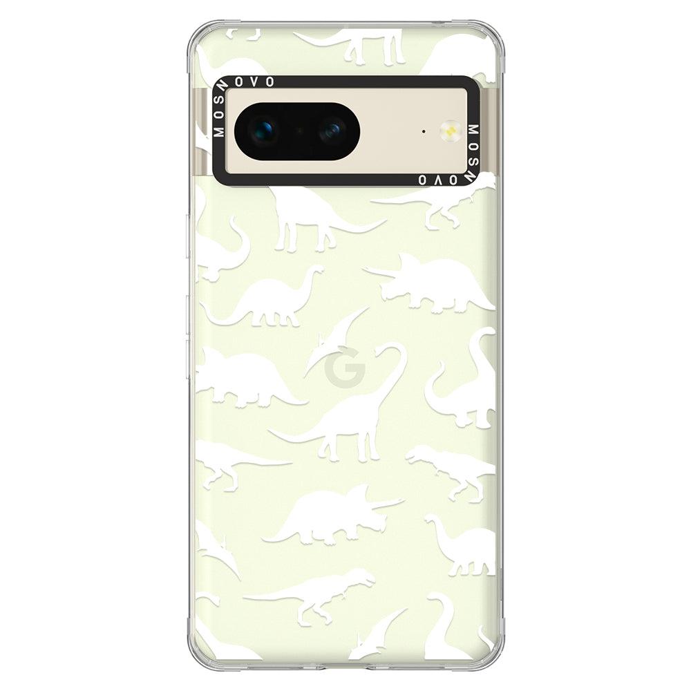 White Dinosaur Phone Case - Google Pixel 7 Case - MOSNOVO