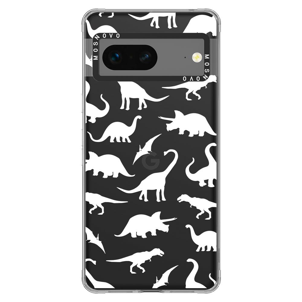 White Dinosaur Phone Case - Google Pixel 7 Case - MOSNOVO