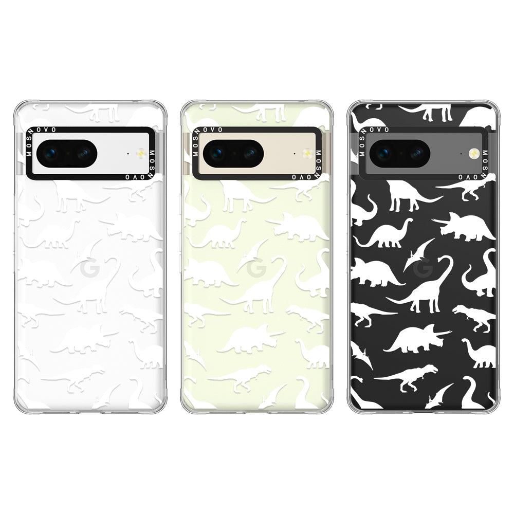 White Dinosaur Phone Case - Google Pixel 7 Case - MOSNOVO