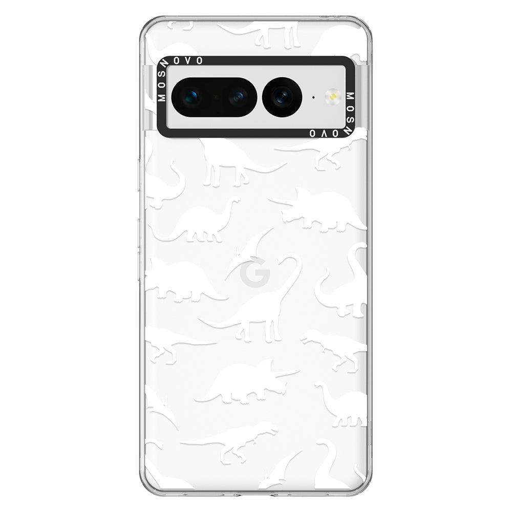 White Dinosaur Phone Case - Google Pixel 7 Pro Case - MOSNOVO