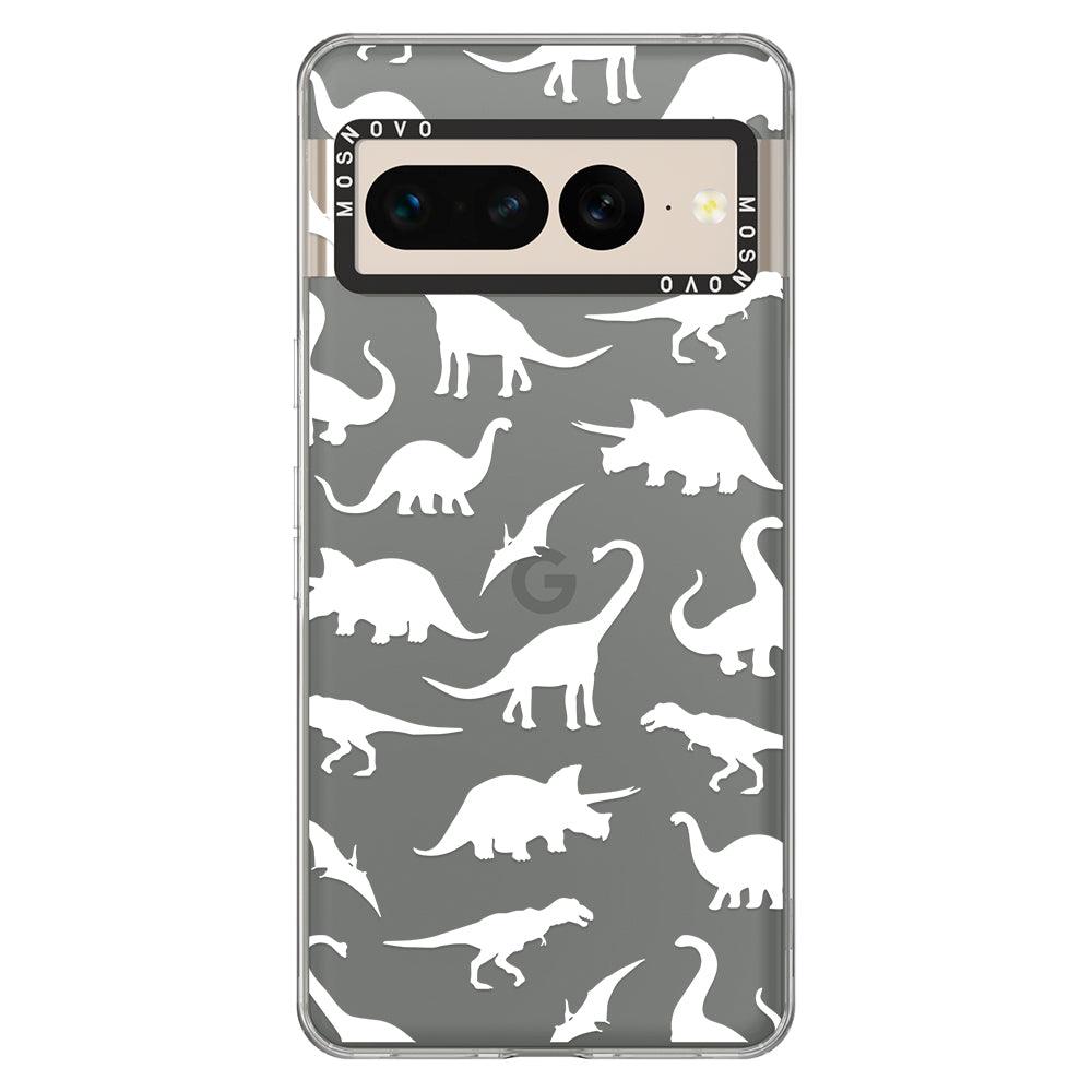 White Dinosaur Phone Case - Google Pixel 7 Pro Case - MOSNOVO