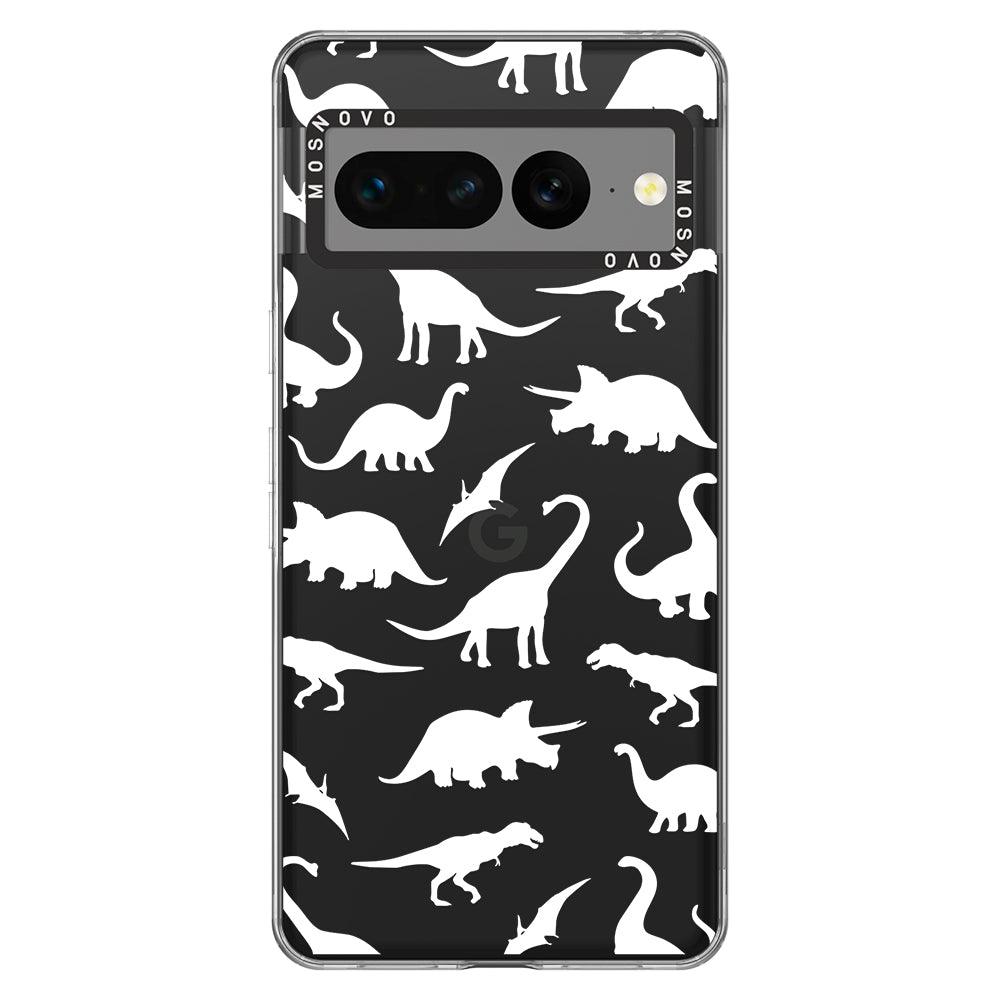 White Dinosaur Phone Case - Google Pixel 7 Pro Case - MOSNOVO