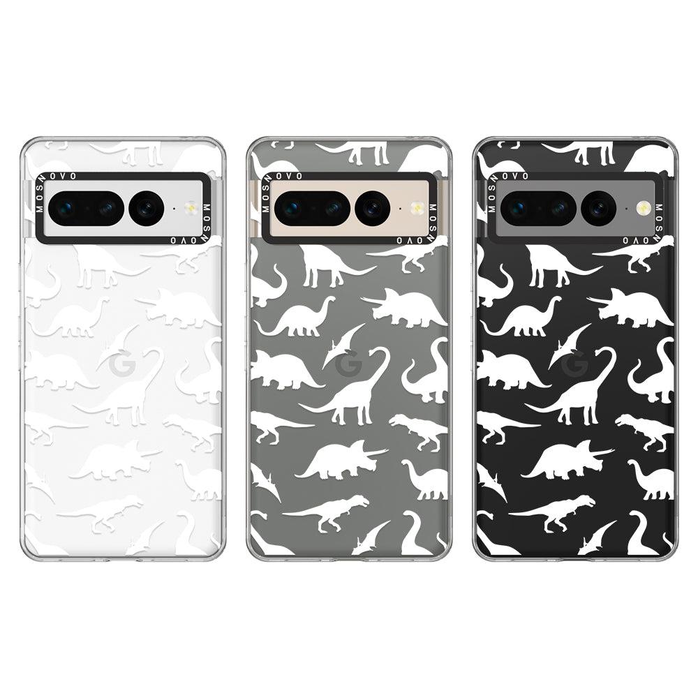 White Dinosaur Phone Case - Google Pixel 7 Pro Case - MOSNOVO