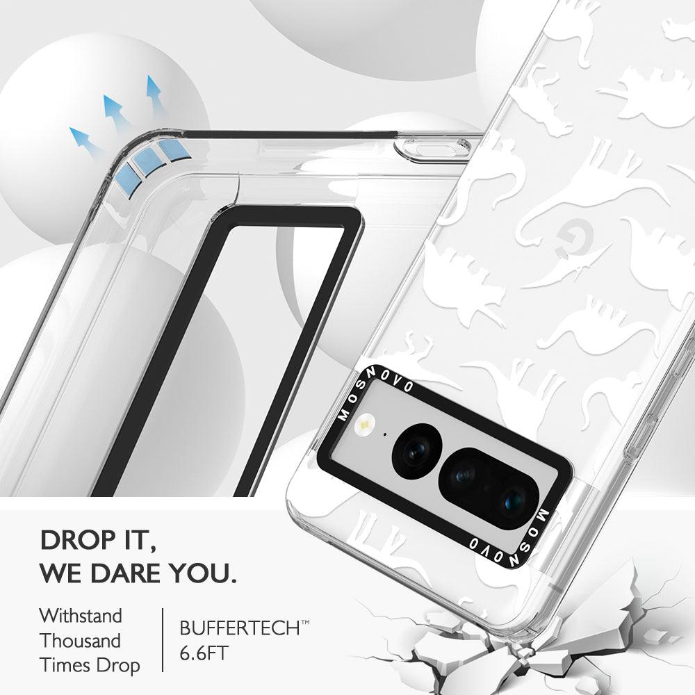 White Dinosaur Phone Case - Google Pixel 7 Pro Case - MOSNOVO