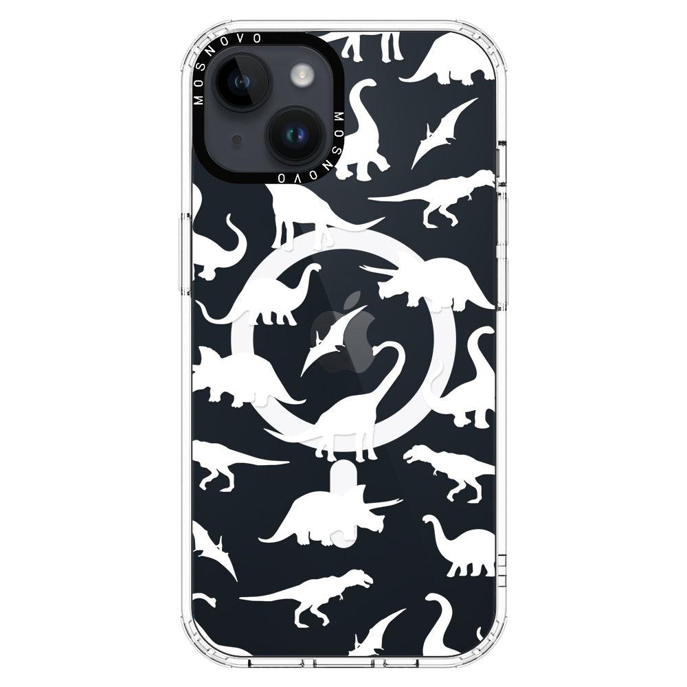 White Dinosaur Phone Case - iPhone 14 Case - MOSNOVO