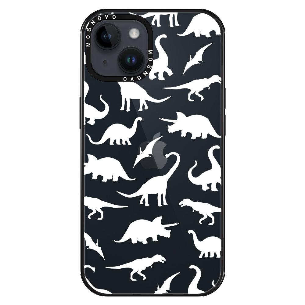 White Dinosaur Phone Case - iPhone 14 Plus Case - MOSNOVO