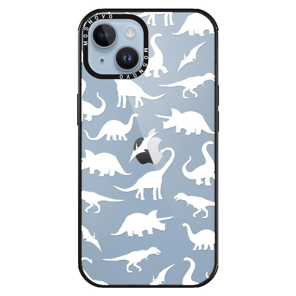 White Dinosaur Phone Case - iPhone 14 Plus Case - MOSNOVO