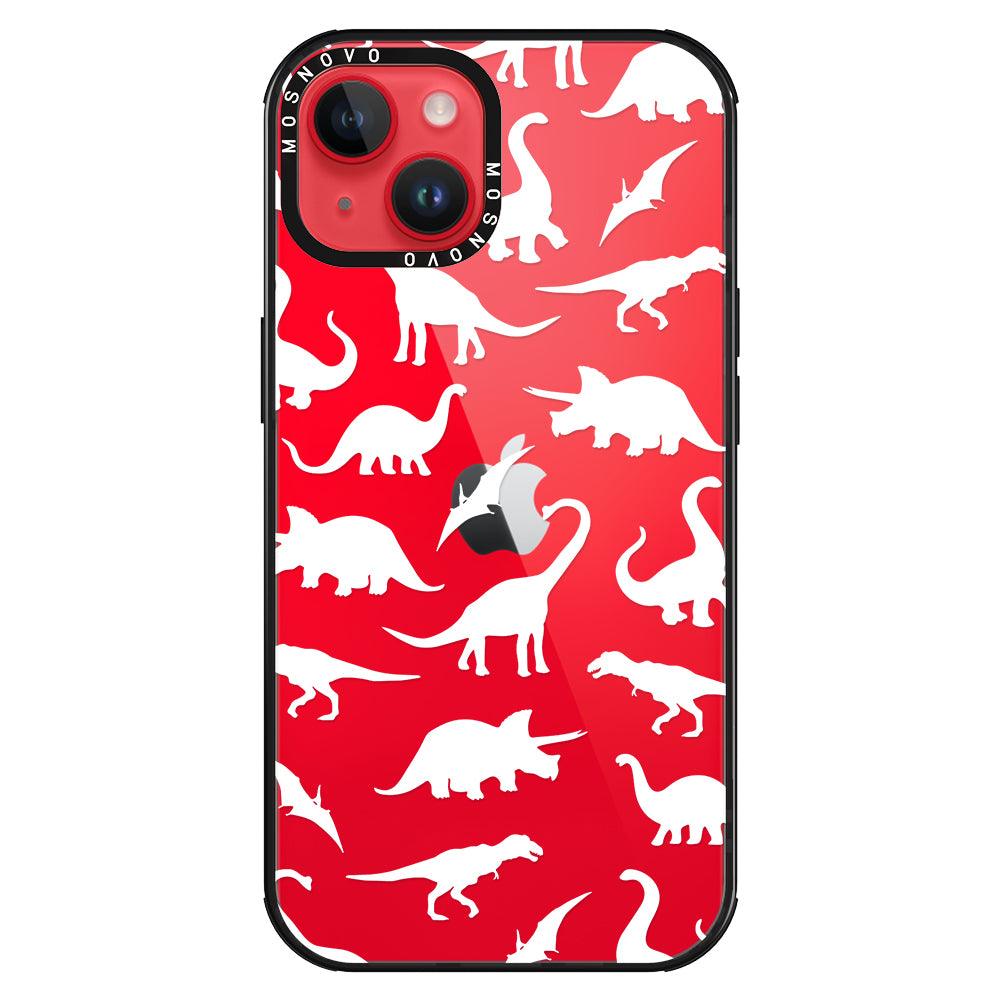 White Dinosaur Phone Case - iPhone 14 Plus Case - MOSNOVO