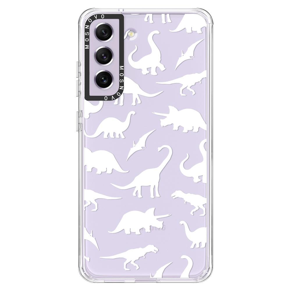 White Dinosaur Phone Case - Samsung Galaxy S21 FE Case - MOSNOVO