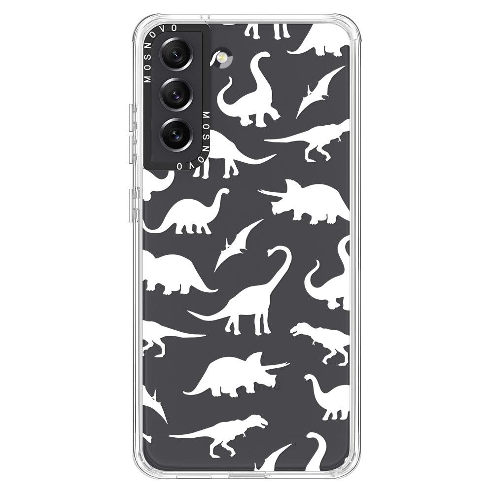 White Dinosaur Phone Case - Samsung Galaxy S21 FE Case - MOSNOVO