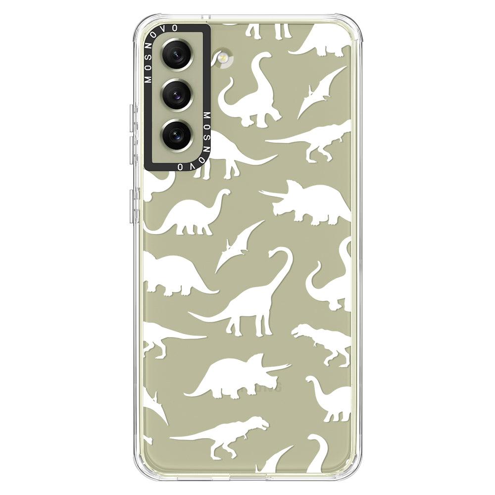 White Dinosaur Phone Case - Samsung Galaxy S21 FE Case - MOSNOVO