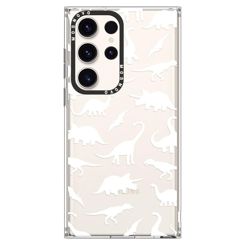 White Dinosaur Phone Case - Samsung Galaxy S23 Ultra Case - MOSNOVO