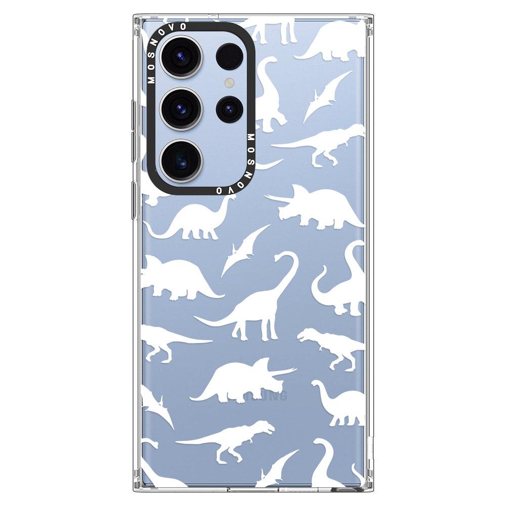 White Dinosaur Phone Case - Samsung Galaxy S23 Ultra Case - MOSNOVO