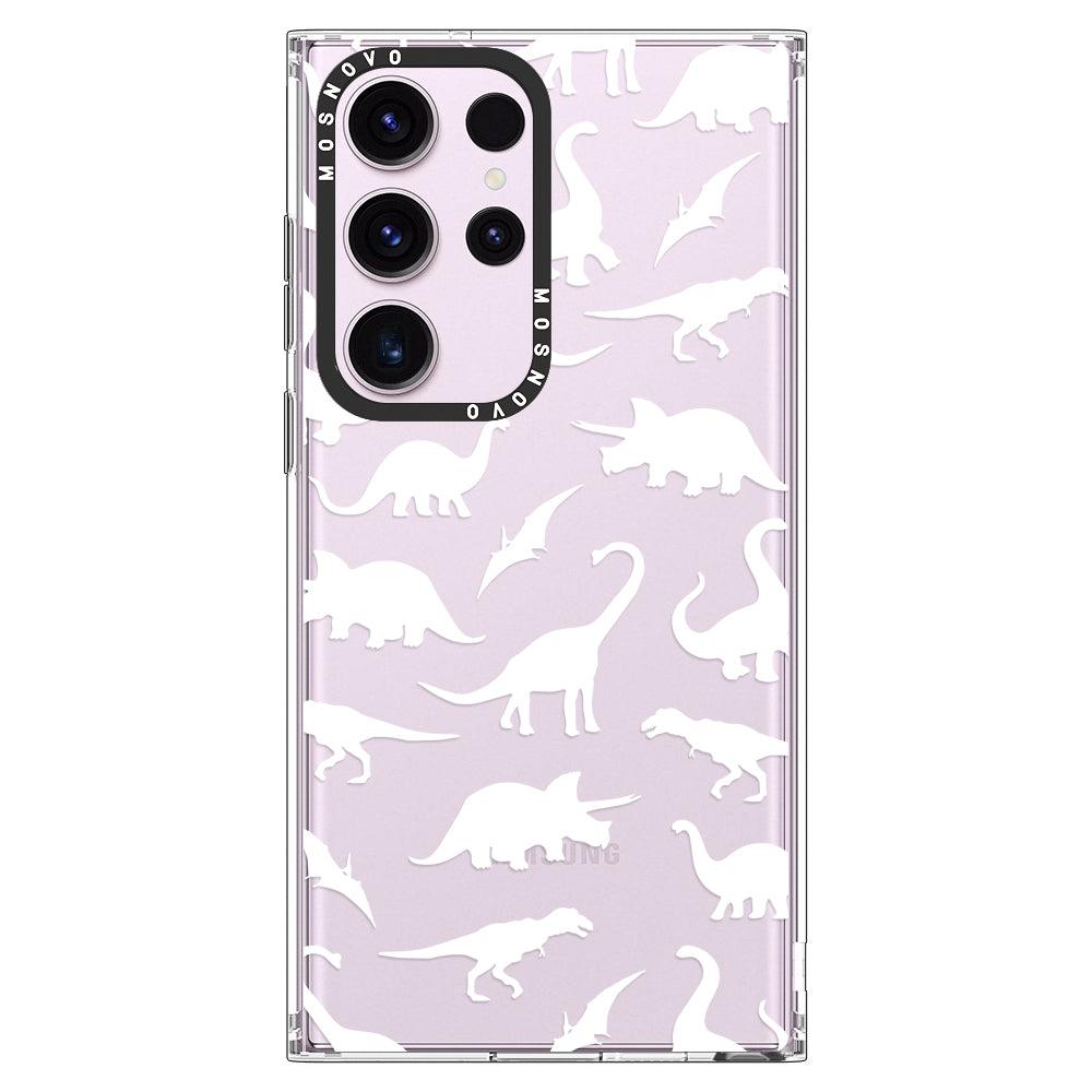 White Dinosaur Phone Case - Samsung Galaxy S23 Ultra Case - MOSNOVO