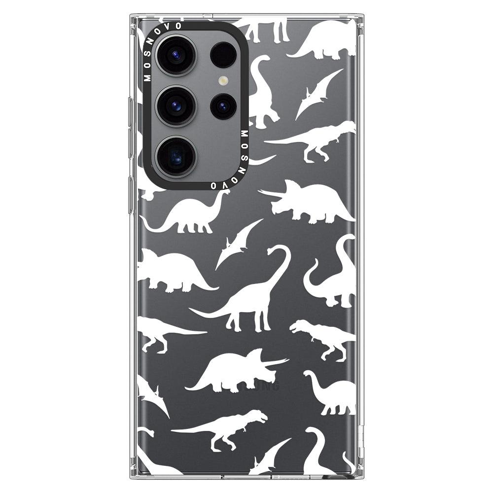 White Dinosaur Phone Case - Samsung Galaxy S23 Ultra Case - MOSNOVO