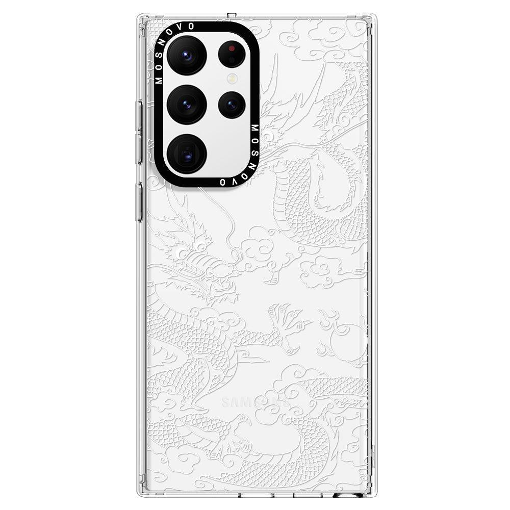 White Dragon Phone Case - Samsung Galaxy S22 Ultra Case - MOSNOVO