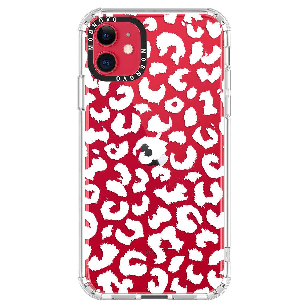 White Leopard Phone Case - iPhone 11 Case - MOSNOVO