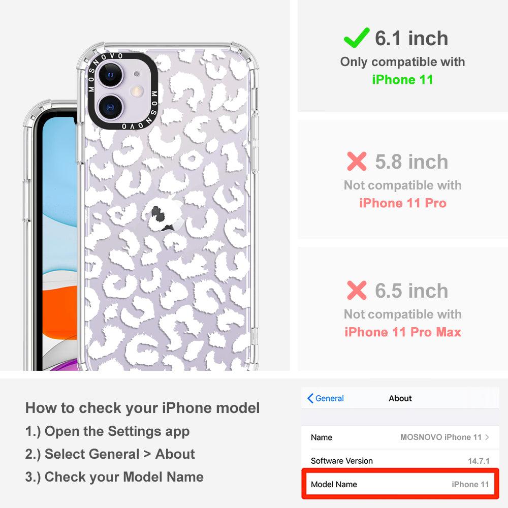 White Leopard Phone Case - iPhone 11 Case - MOSNOVO